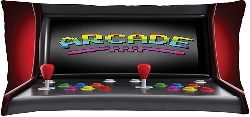 Ambesonne - Funda de cojín para videojuegos, diseño de Arcade Machine retro con botones de joystick vintage de los años 80 de los 90 y 90, color