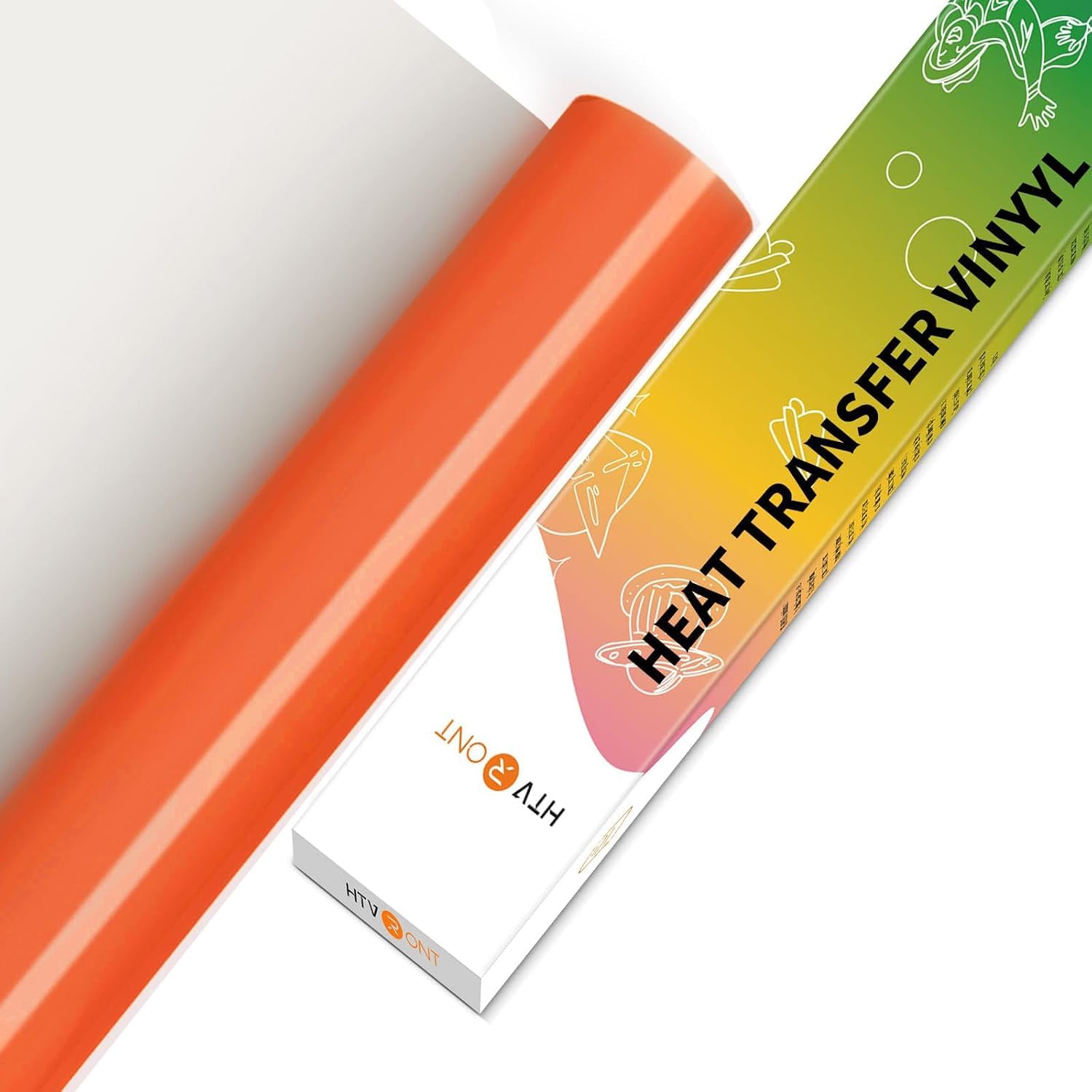 HTVRONT HTV Vinyl Rolls Heat Transfer Vinyl - 12" x 5ft Orange HTV