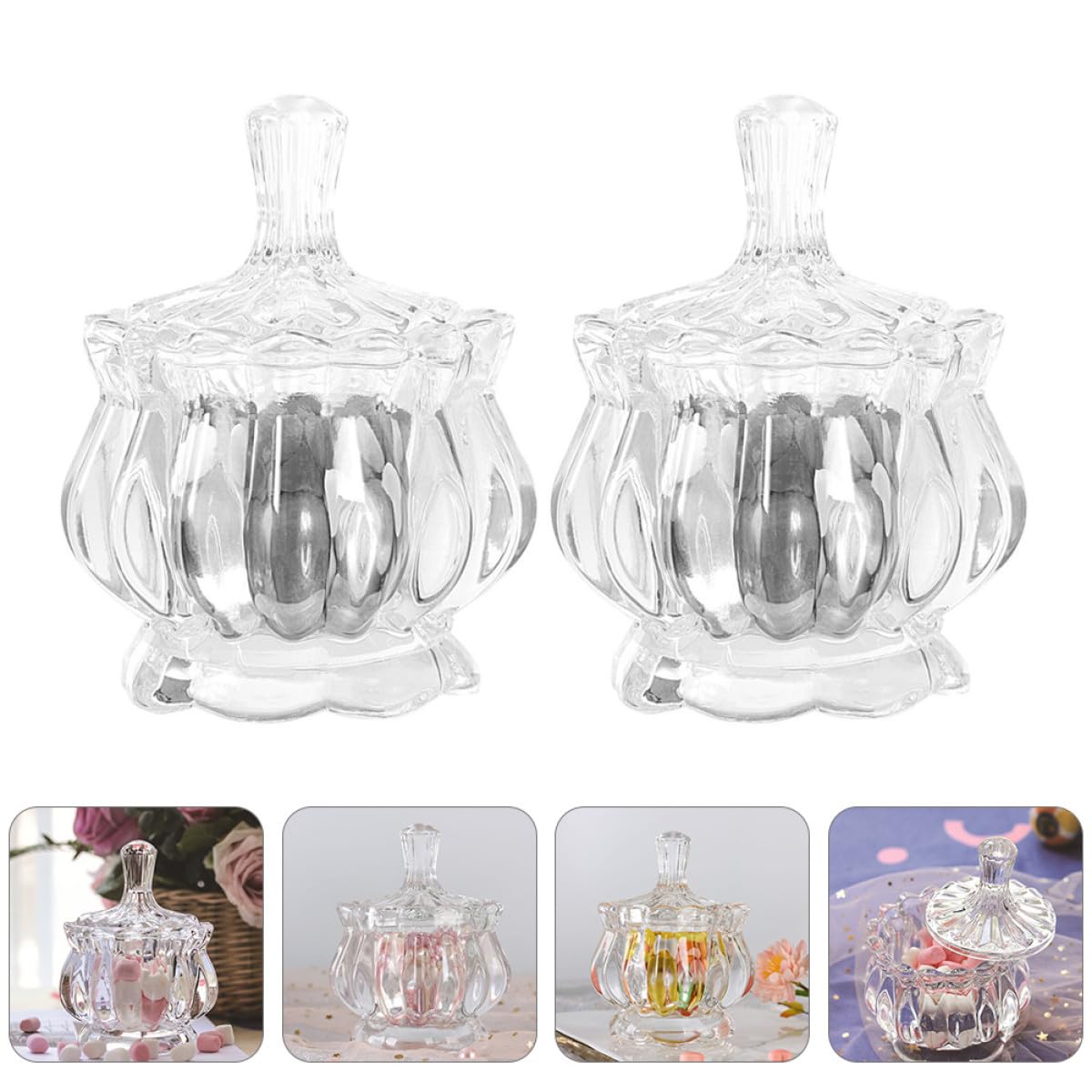2 Stück Glasgefäße mit Deckel Luftdichte Glas Gewürzboxen aus Glas mit Feuchtigkeitsschutz zur Aufbewahrung von Lebensmitteln und Süßigkeiten