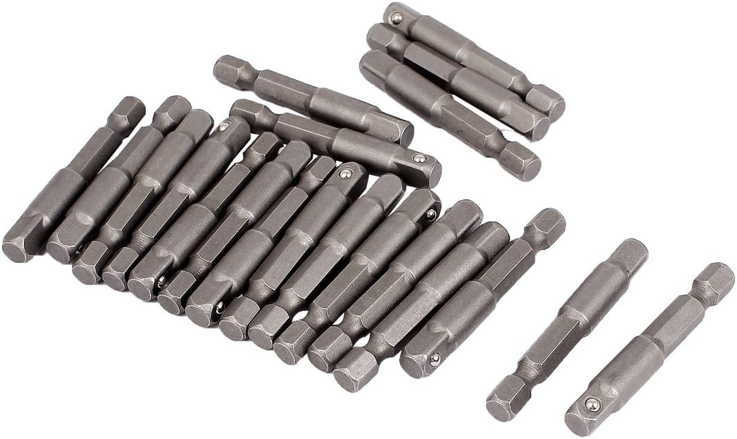 6.3mm Shank Hand Screwdrivers 1/4" Socket Bit Adapter Drill Nut Driver Power Extension Nut Drivers Bar 20pcs