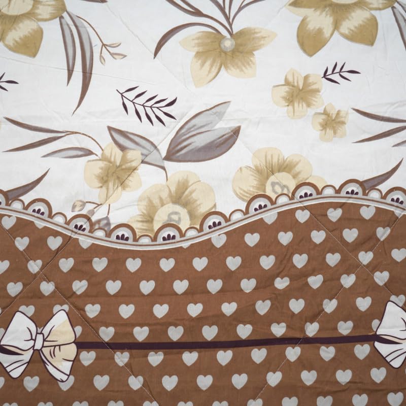 Image of Utopia Bedding Microfiber AC Comforter for King Size 220x240 cm - Lightweight, Skin-Safe & Hotel-Style Quilted Blanket with Floral Print -Chocolate