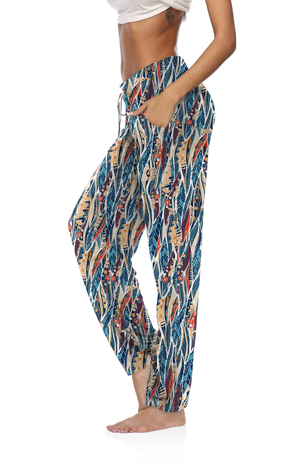 DIBAOLONG Womens Yoga Pants Wide Leg Comfy Drawstring Loose Straight Lounge Running Workout Legging