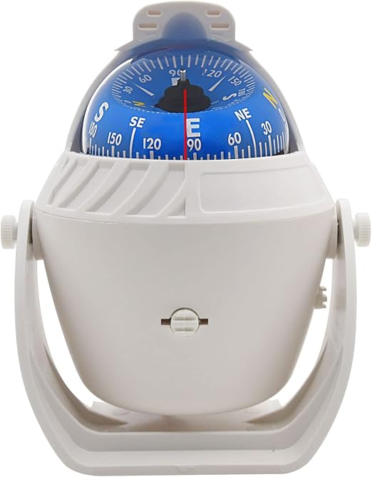 Boat Compass Flush Mount Compass, Marine Compass Dashboard with Light Pivoting, Dashboard Compass for Boat Car, Illuminated Dash Compass Surface Mount