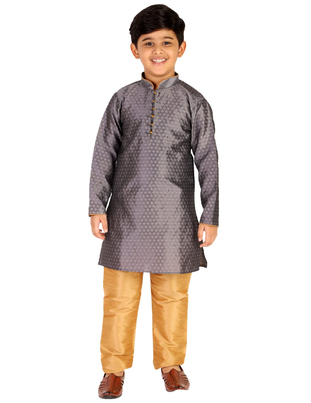 Pro-Ethic Style Developer Kid's Indian Clothing Traditional Wear Silk Kurta Sets for Boys | Pack Of 1 (S-129)