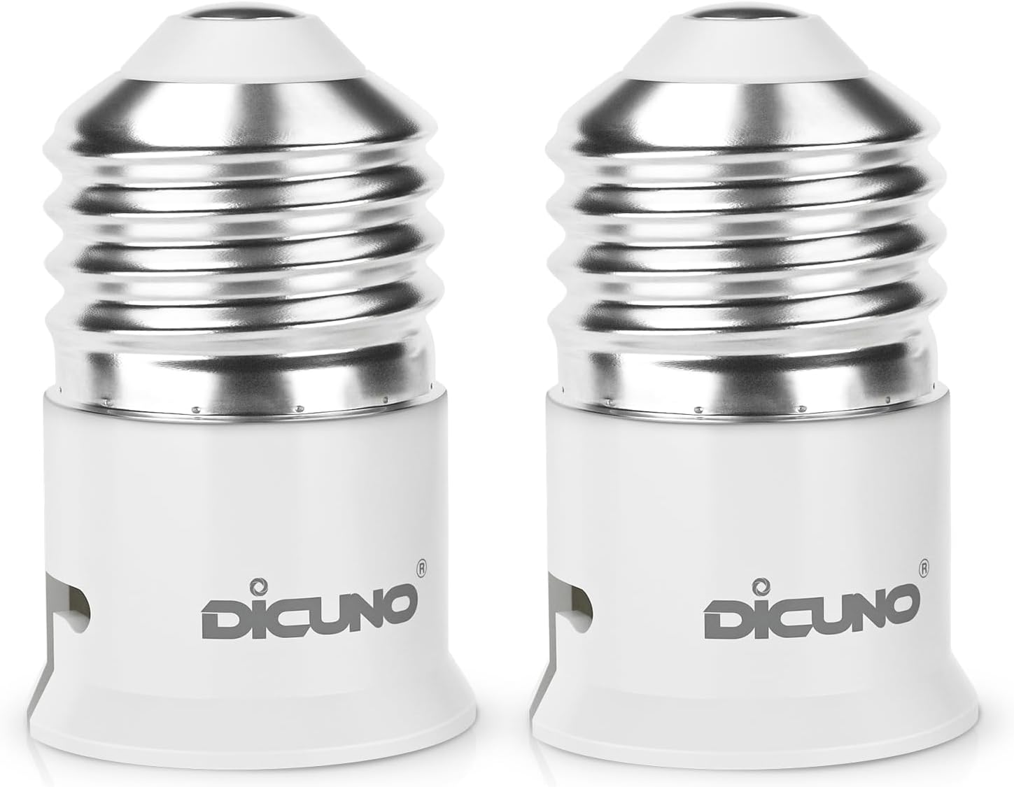 E27 to B22 Socket Converter, Screw to Bayonet Socket Adapter, ES to BC Lamp Base Adapter for LED Bulbs and Incandescent and CFL Bulbs (2 Packs)