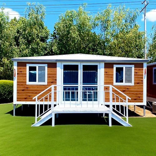 Tiny Homes for Sale Prefab,20ft & 40ft Portable Container Modular Foldable Customizable Tiny Houses to Live in for Adults with 1-4 Bedroom 1 Fully Functional Kitchen & Bathroom,Storm-Resistant Design