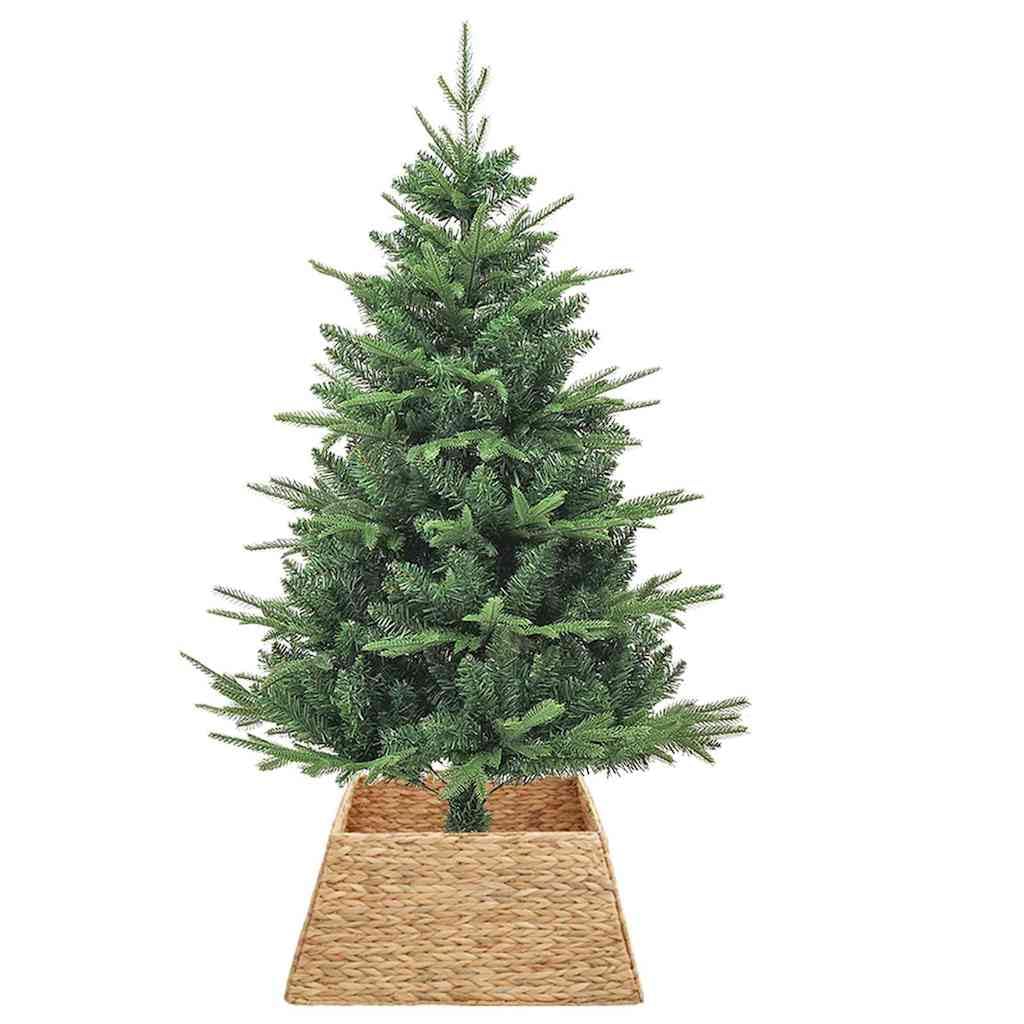 Collare per albero di Natale marrone in giacinto d'acqua, 70 x 70 x 28 cm, copertura rotonda per albero di Natale e gonna per albero di Natale, con tappetino per coprire e proteggere il