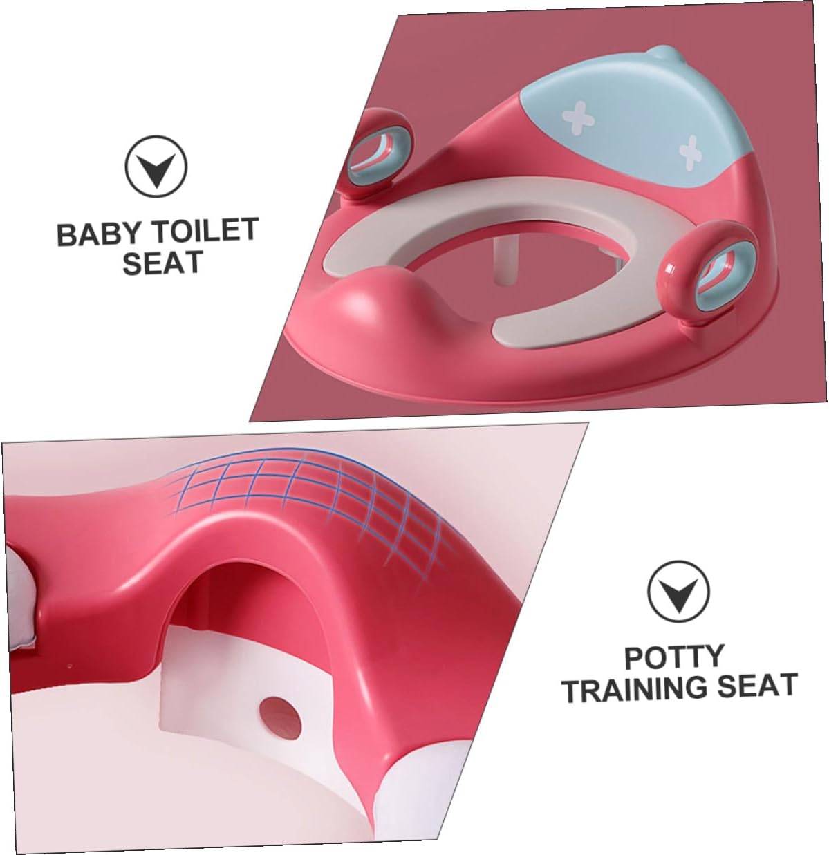 Potty Training Seat with Ergonomic High-back and Anti-slip Handles Toilet Trainer Cushion Ring for Boys and Transition Seat with Splash Guard for Independent Potty Training