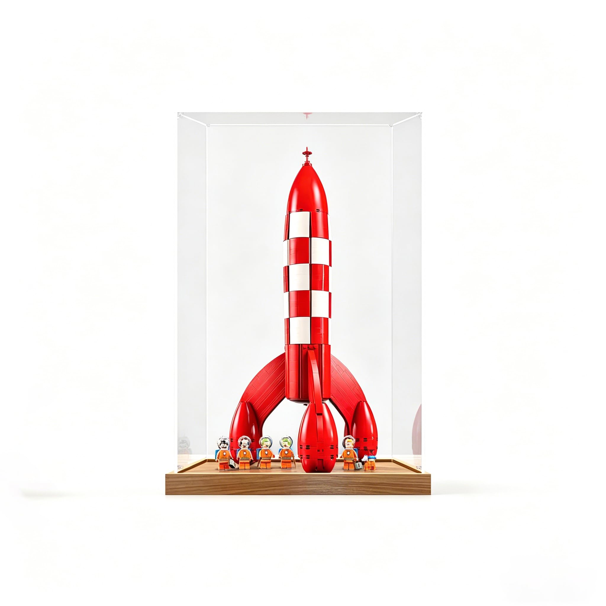Vitrina acrílica personalizada para LEGO® Tintin Moon Rocket 21367 — Caja de almacenamiento y exhibición transparente a prueba de polvo (modelo no incluido)