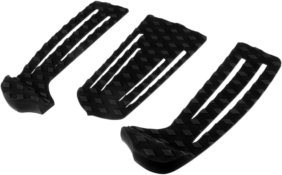 3 Pieces Surfboard Traction Pad EVA Surf Board On-Skid Mat Skimboard Tail for Short Long