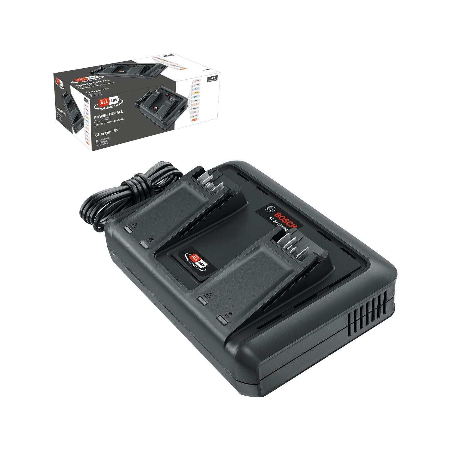 Bosch Bosch AL charger 2x18V-88 (18V, 2x 4.4A; simultaneous charging of 2 18V batteries; 18V POWER FOR ALL ALLIANCE)