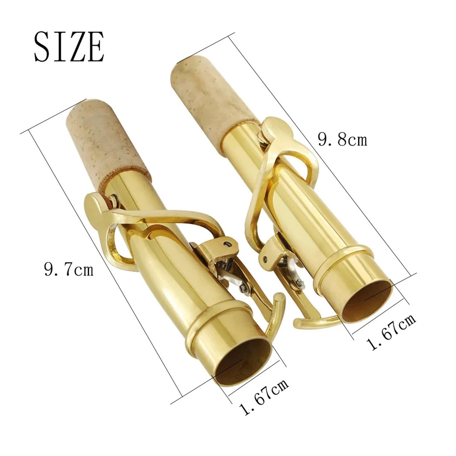 Sassofono soprano piegato collo dritto 2 pezzi oro argento bronzo sax piega collo parti e accessori for strumenti a fiato(Gold)