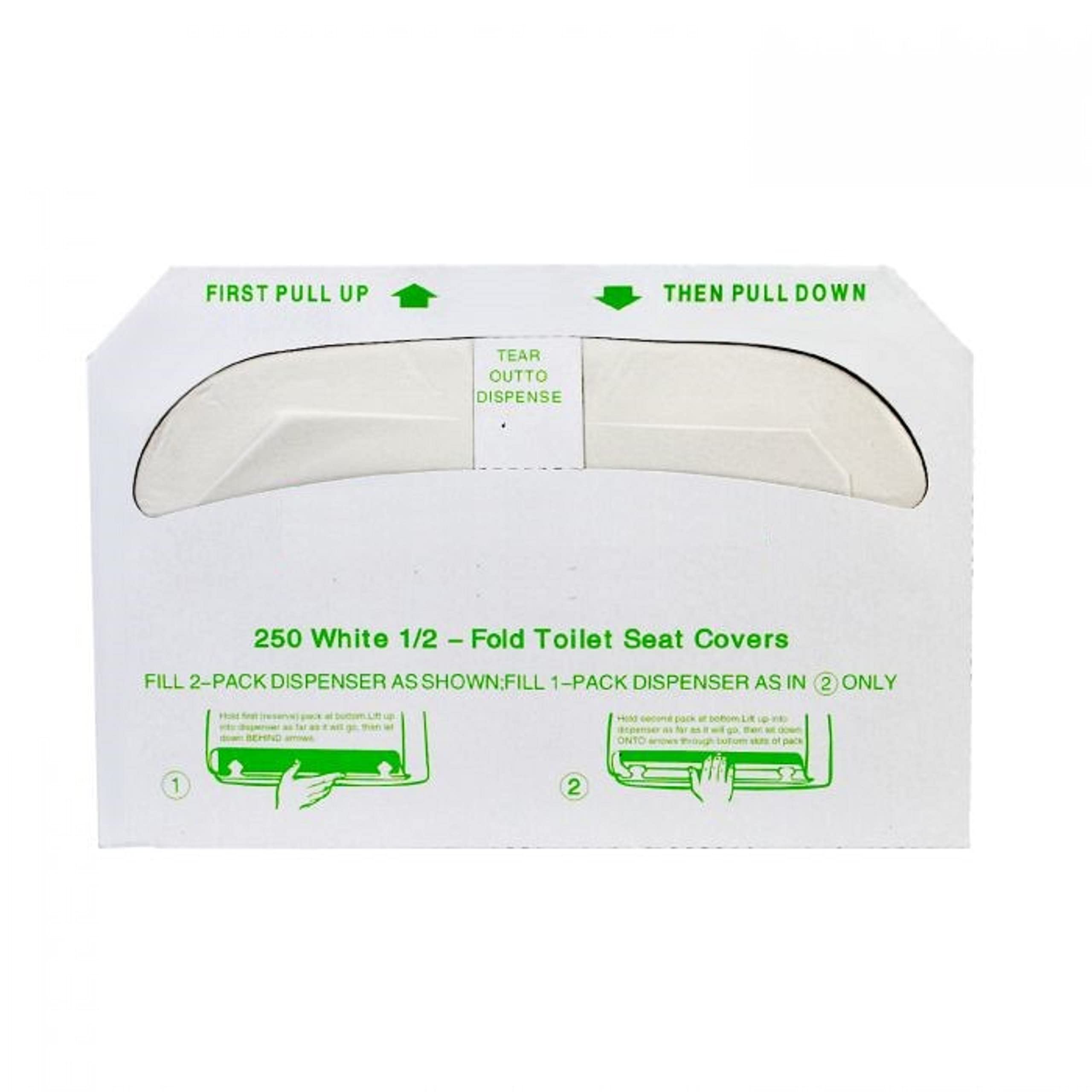 TrueCraftware- Half Fold Paper Toilet Seat Covers (250 Sheet/Pack) Disposable Toilet Seat Cover- Disposable Flushable Paper Toilet Seat Liner for Commercial and Public Restrooms Portable Potty Seats