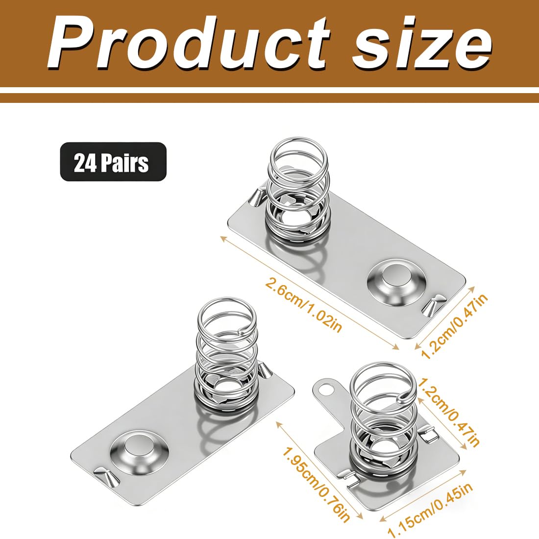 HAGNA 24 Set Positivo A Negativo Molla Contatto Piastra, 24 Pezzi Aa Batteria Piastra 28Mmx11Mm E 24 Coppie Aa Batteria Piastra 13Mmx11Mm