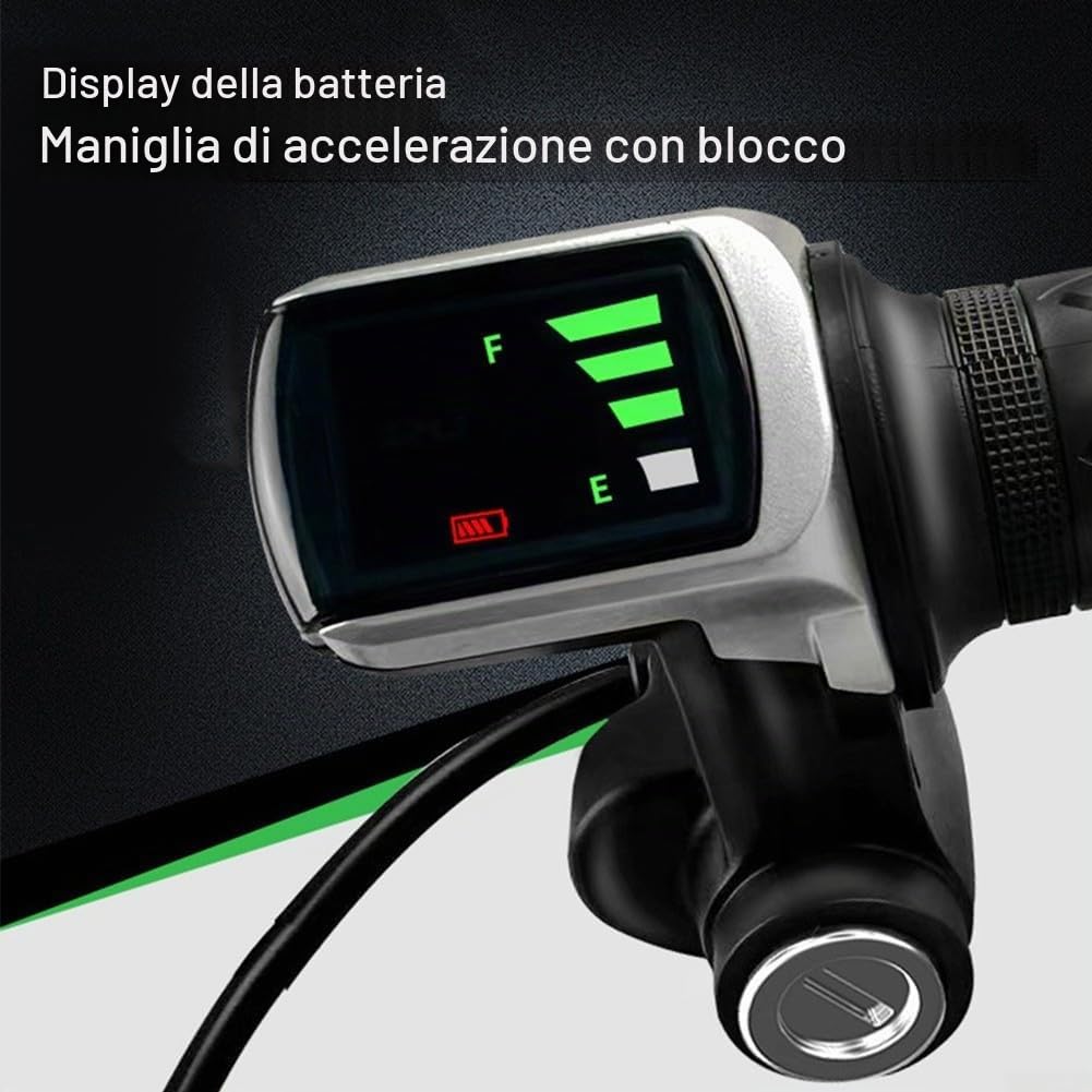 Manopola acceleratore per bici, interfaccia impermeabile a 6 pin, impugnatura per acceleratore elettrico per scooter elettrici, chiavi di avvio