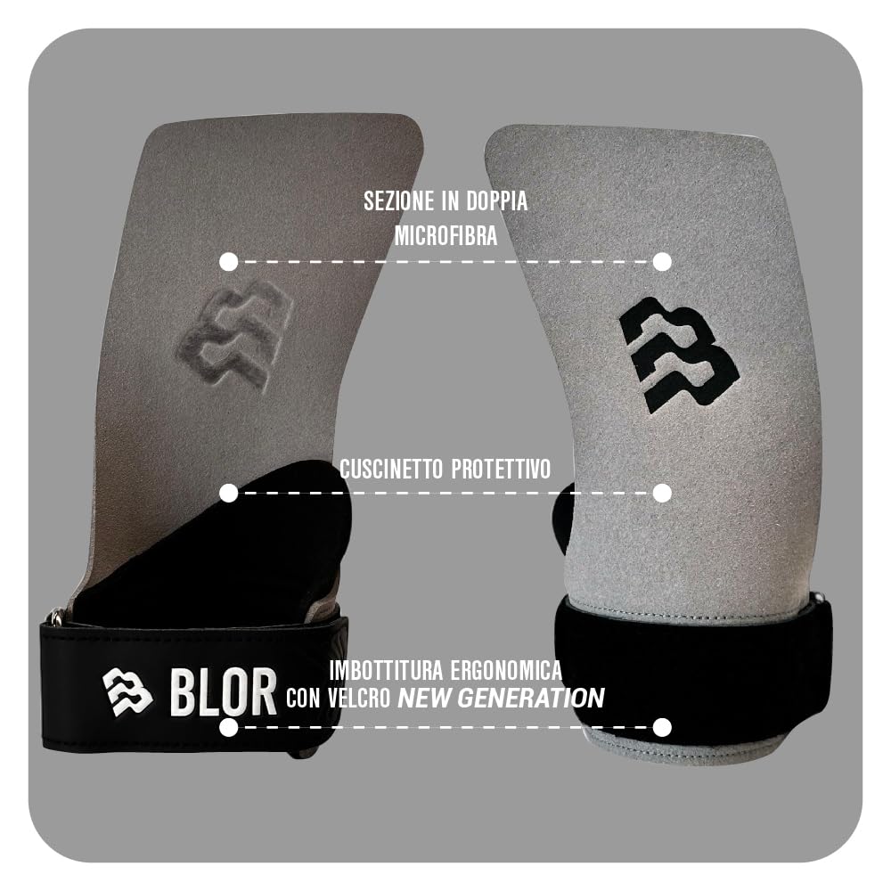 BLOR ARIS Paracalli Cross Training Fibra di Carbonio Grip Estremo Protezione Mani Anti-Strappo Pull-Up TTB Muscle-Up 2 3 Dita Unisex