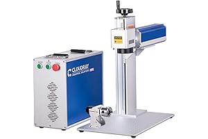 Cloudray 60W Mopa Fiber Laser Marking Machine with D80 Rotary Axis(11.8" x 11.8" Work Area)
