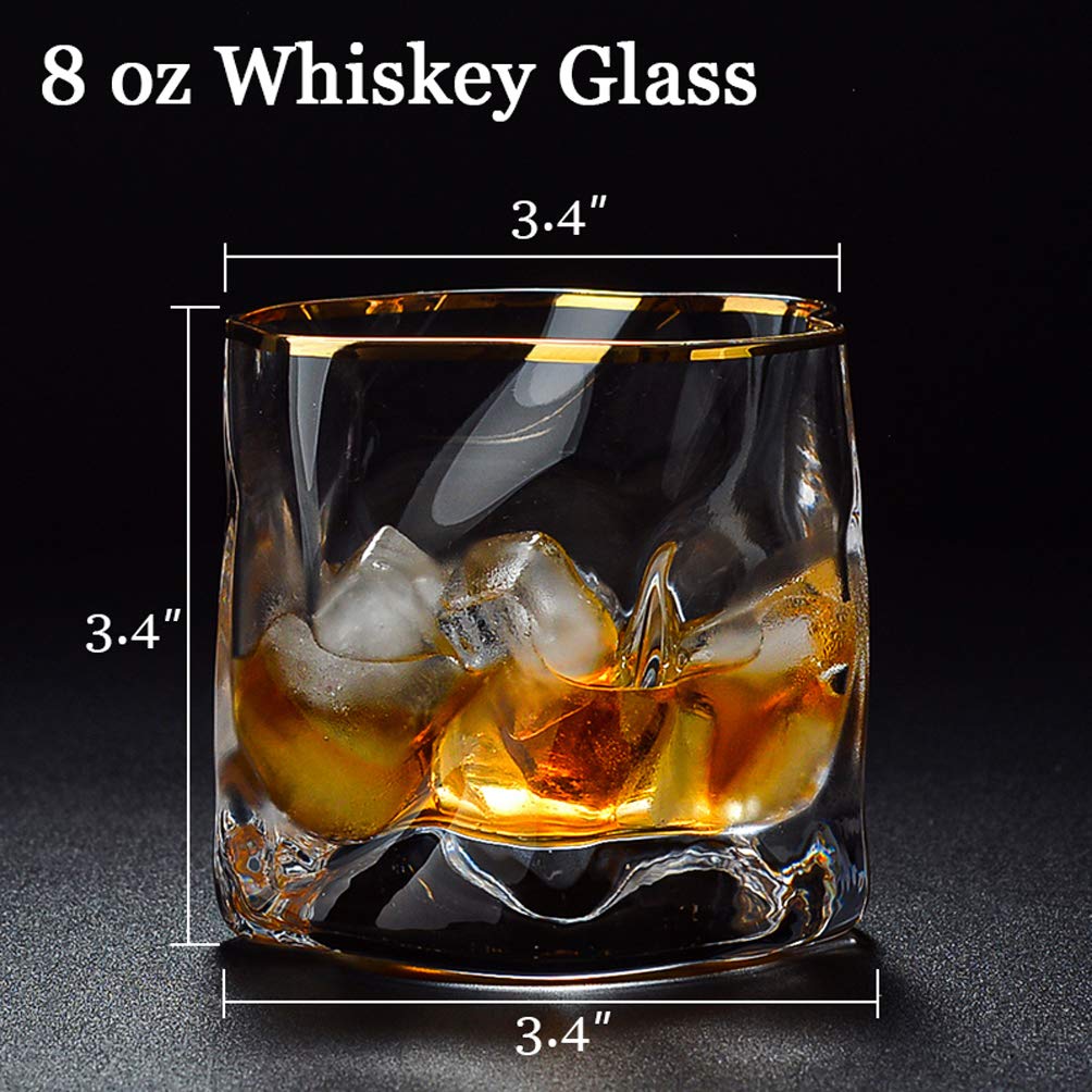 Buy WOMEI Art LeadFree Crystal Whiskey Glass 8 OZ Scotch Glasses/Old