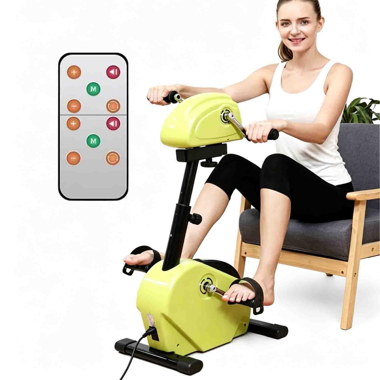 Bicicleta estática con Pedal de rehabilitación eléctrica para Personas Mayores y discapacitadas, Equipo Compacto para Ejercicios de Brazos, piernas y Rodillas en casa,A02