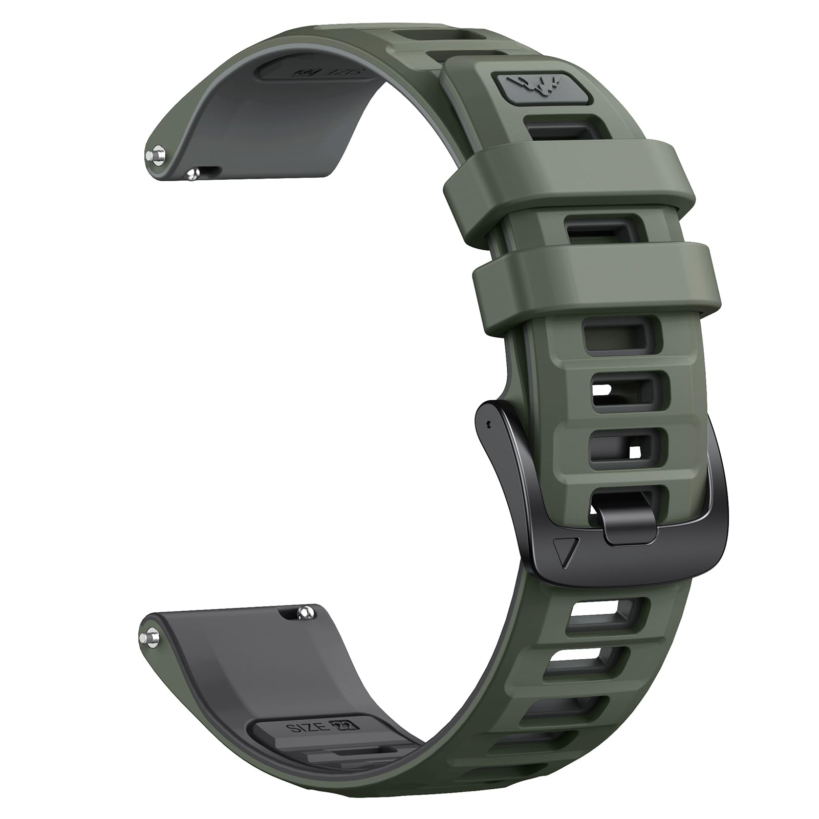 NotoCity Correa para Garmin Forerunner 255/265/Venu 3/Venu 2/Vivoactive 4, 22mm Correa Silicona Reemplazo Pulseras para Huawei Watch GT5/GT4/GT3/GT2 46MM para Hombre Mujer(Verde Militar/Gris Grafito)