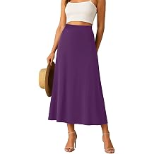 YSYOKOW Long Skirts for Women Flowy Elastic High Waist Midi A-line Skirt for 2026 Casual Boho Trendy