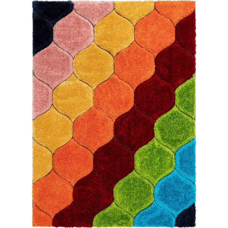 Image of Sifa Carpet Hand Made Ultrasoft Microfiber Shag Carpet - Plush Comfort & Modern Style for Living Room (4x6 Feet Multi Color)