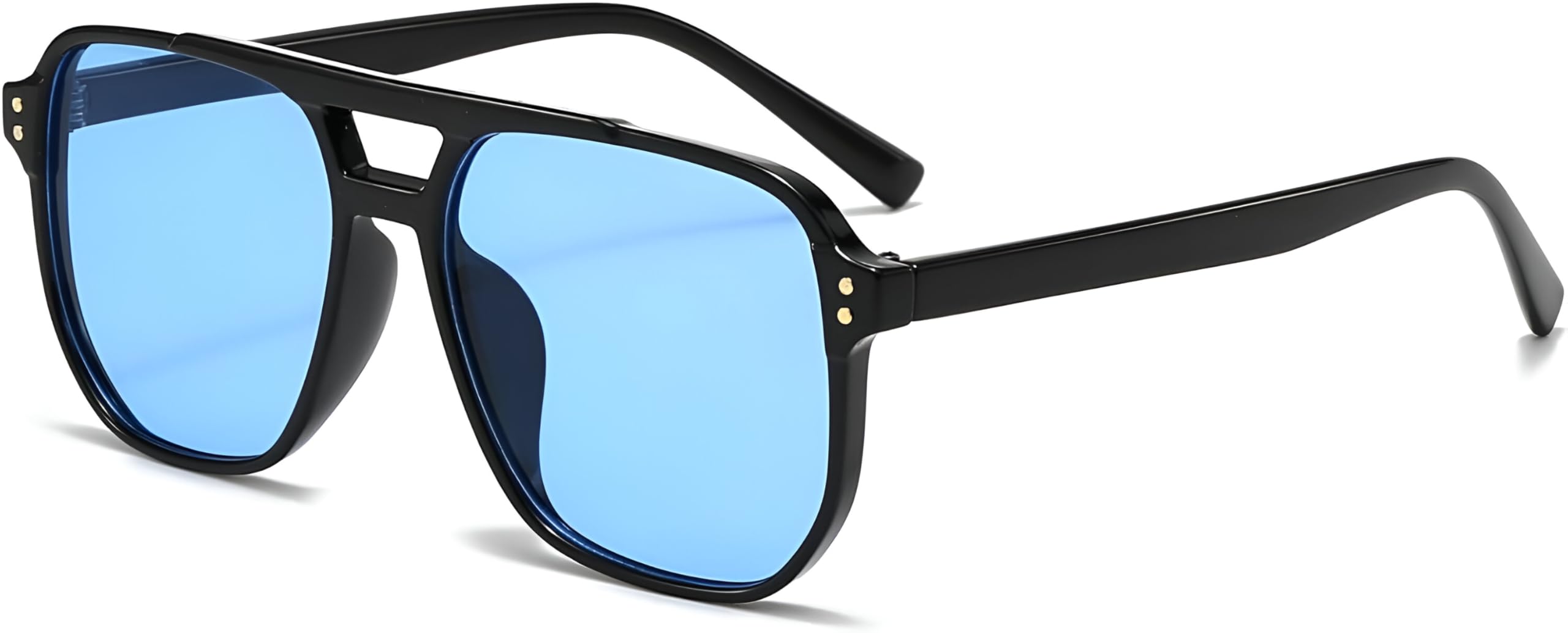 Retro Square Aviator Sunglasses Women Men Fashion Rectangle Sun Glasses 70s Classic Vintage Shades BLUE, M23208 tony BLUE_BZ-image-43