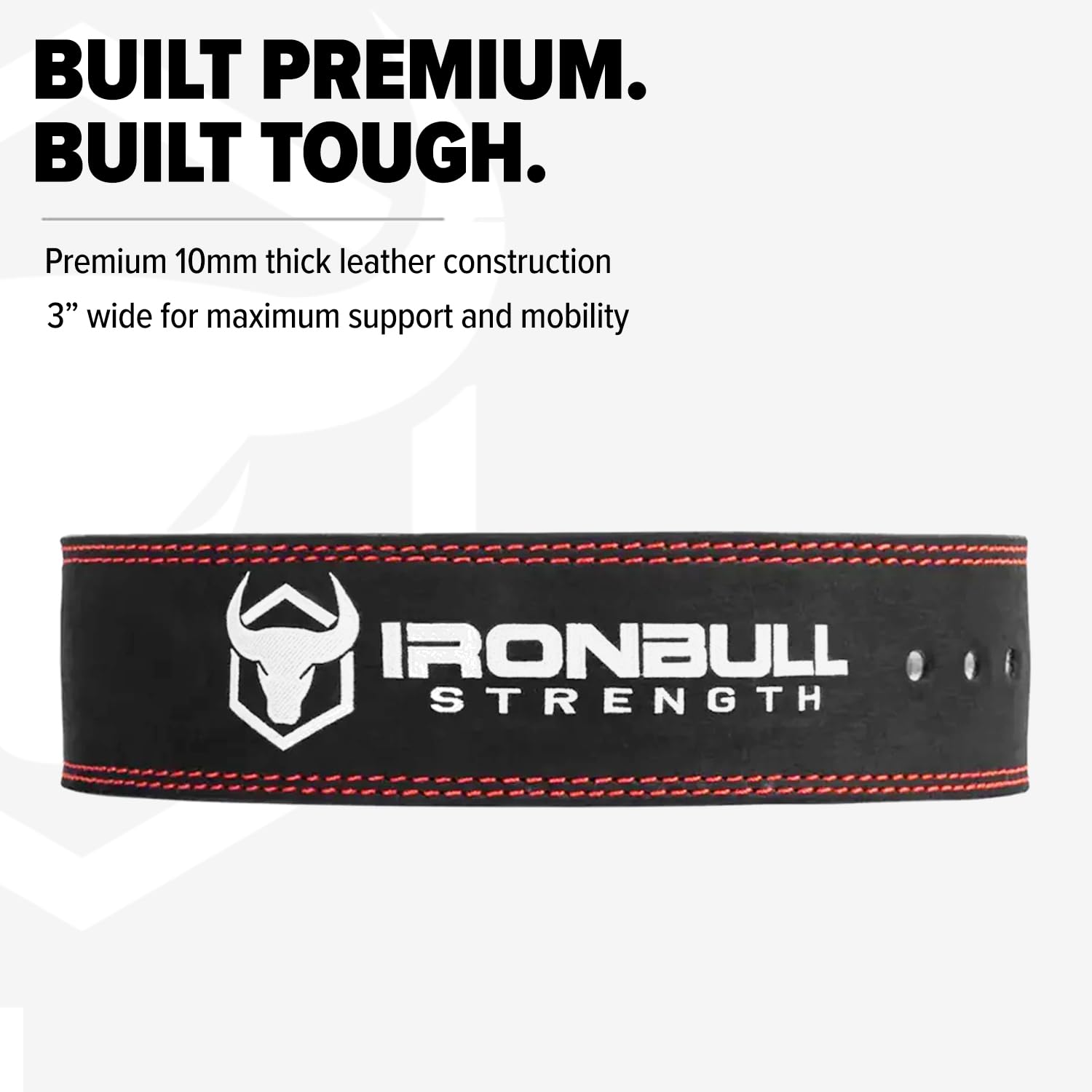 Ceinture d'haltérophilie Pro – Boucle à levier de 10 mm – Cuir daim de 7,6 cm de large – Soutien dorsal pour l'haltérophilie, la musculation, la gym et le fitness (XL, noir/rouge)