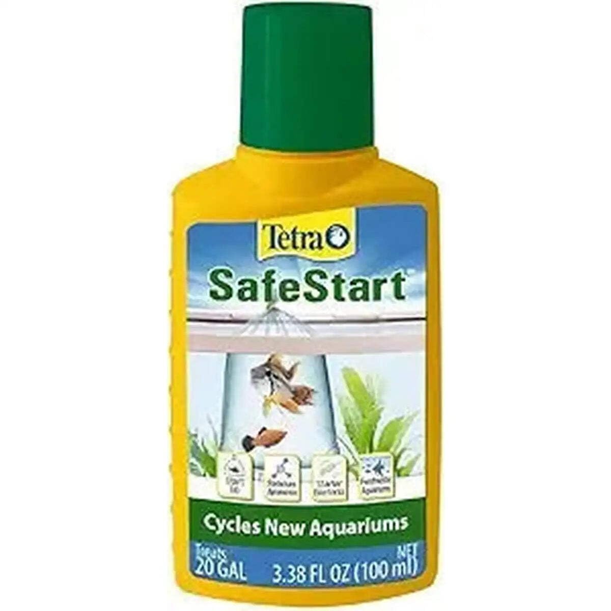 SafeStart Plus, For Newly Set-Up Fish aquariums, 100 ml, 3.38-Ounce
