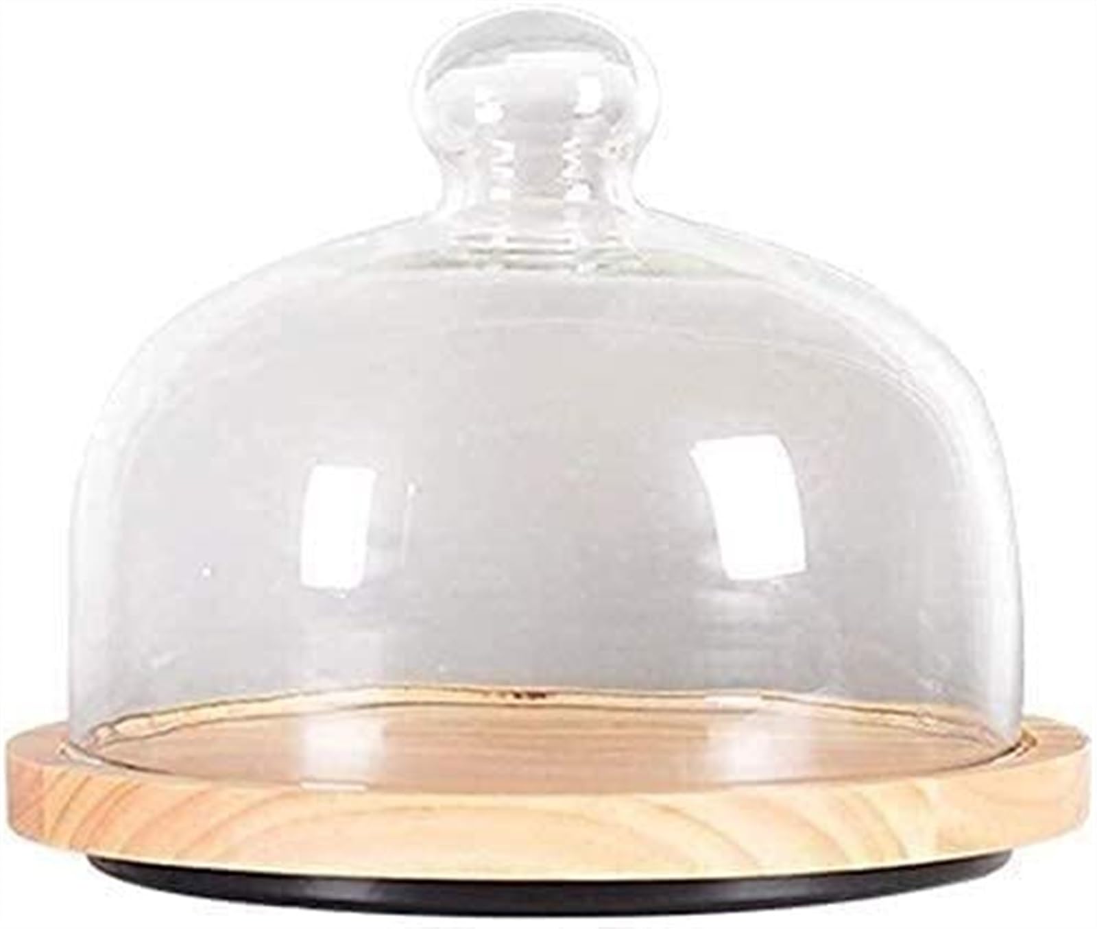 TYUHDUYUR Cake Stand Dinnerware Steak Plate Cake Box Dessert Store Party Fruit Tray Wooden Round Plate with Handle Storage(20.4 * 20.4 * 16.8CM) (One Color 28.2 * 28.2 * 20.8CM)