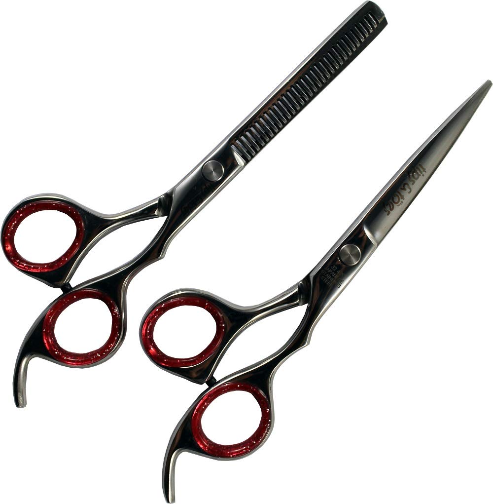 Professional Barber Razor Shears Kit-Japanese Stainless Steel J2 420 Hardness HRC 51-52 Pack of 5 - Mirror Finish(17cm)