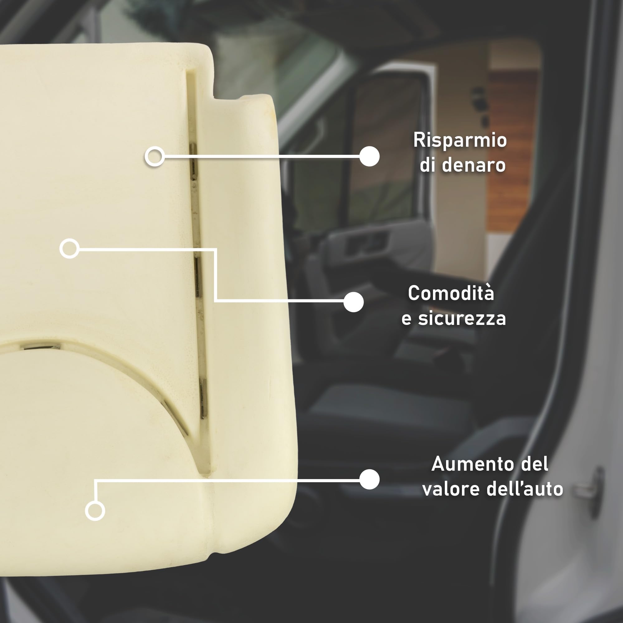 CHROMEMASTER - Compatibile con Fiat Scudo 2007-2016; Schiuma del Sedile, Inserto in Schiuma per i Sedili Anteriori; Sostituisci l'Inserto e Goditi un Nuovo, Comodo Sedile
