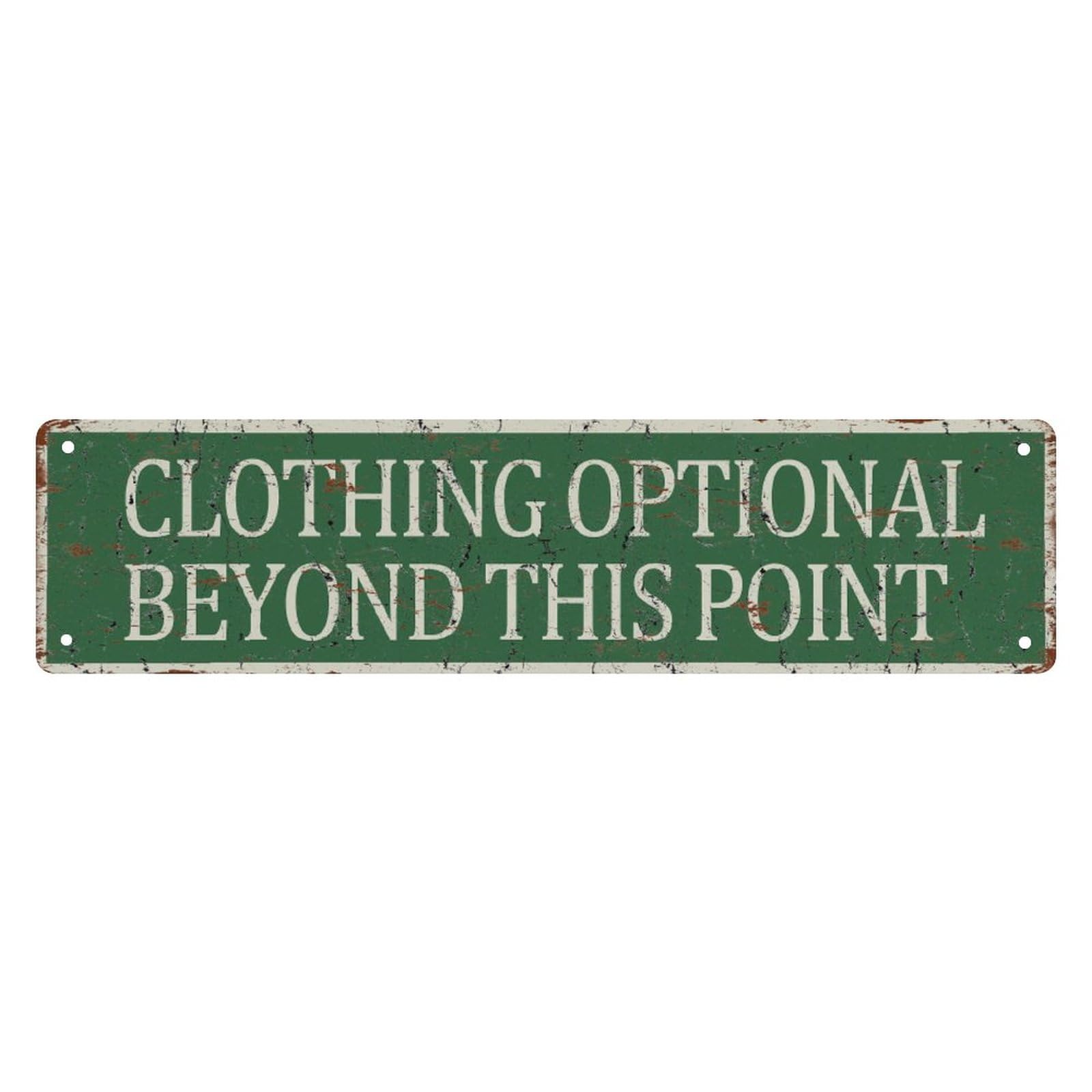 Clothing Optional Beyond This Point Street Sign,Novelty Metal Sign For Farm House Garage Wall Decor 4x16 Inch