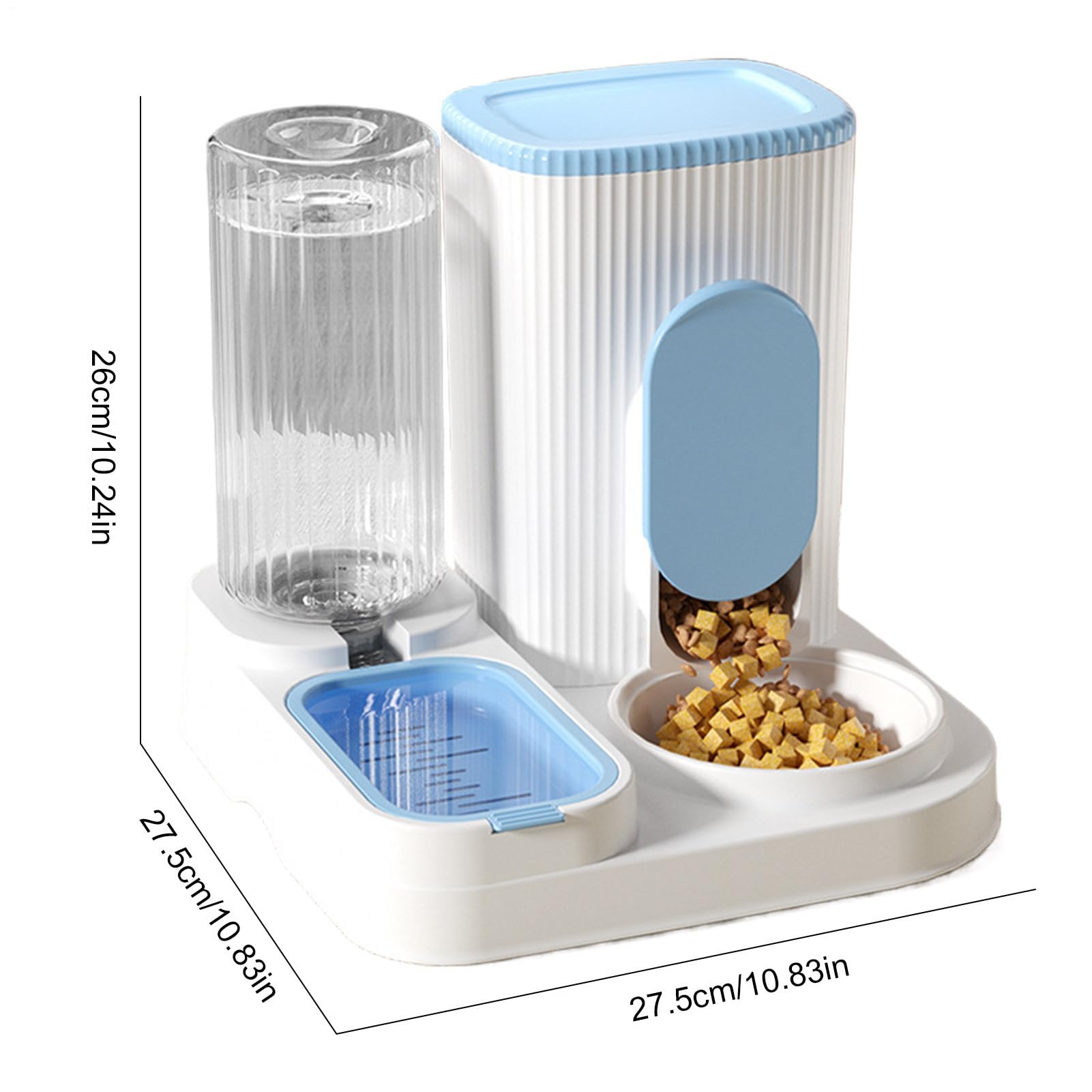 Alimentatore automatico per gatti, alimentatore automatico per cani | distributore di cibo e acqua per gatti | Grande capacità 2 in 1 alimentazione con vassoio alimentare rimovibile per mantenere