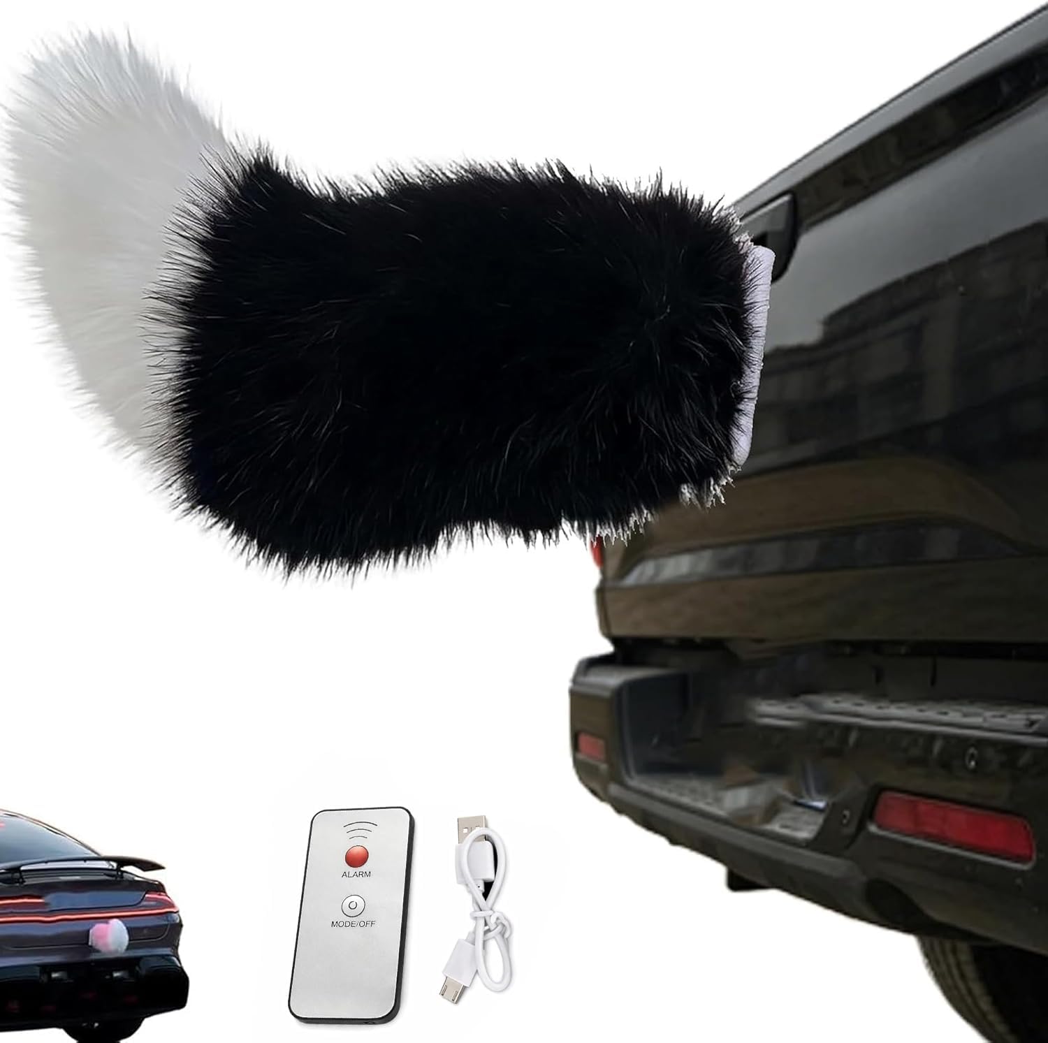 Wagging Tail For Car | Remote Control Electric Furry Car Tail | Moving Fox Tails For Cars Trunk | Cute Plush Exterior Accessories | Handmade Rechargeable Auto Swing Charm Decor