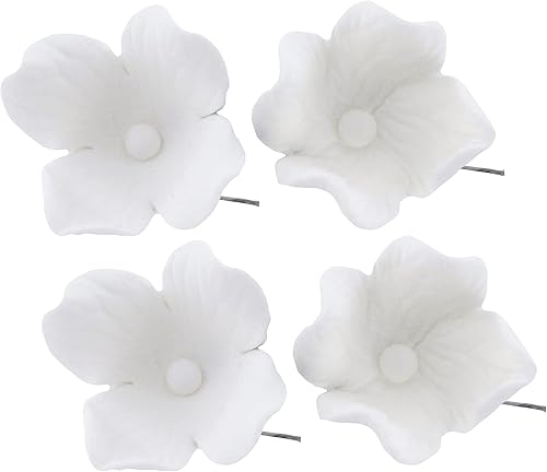 Global Sugar Art Hydrangea Blossom - Flores de azúcar para tartas, color blanco, 36 unidades por Chef Alan Tetreault