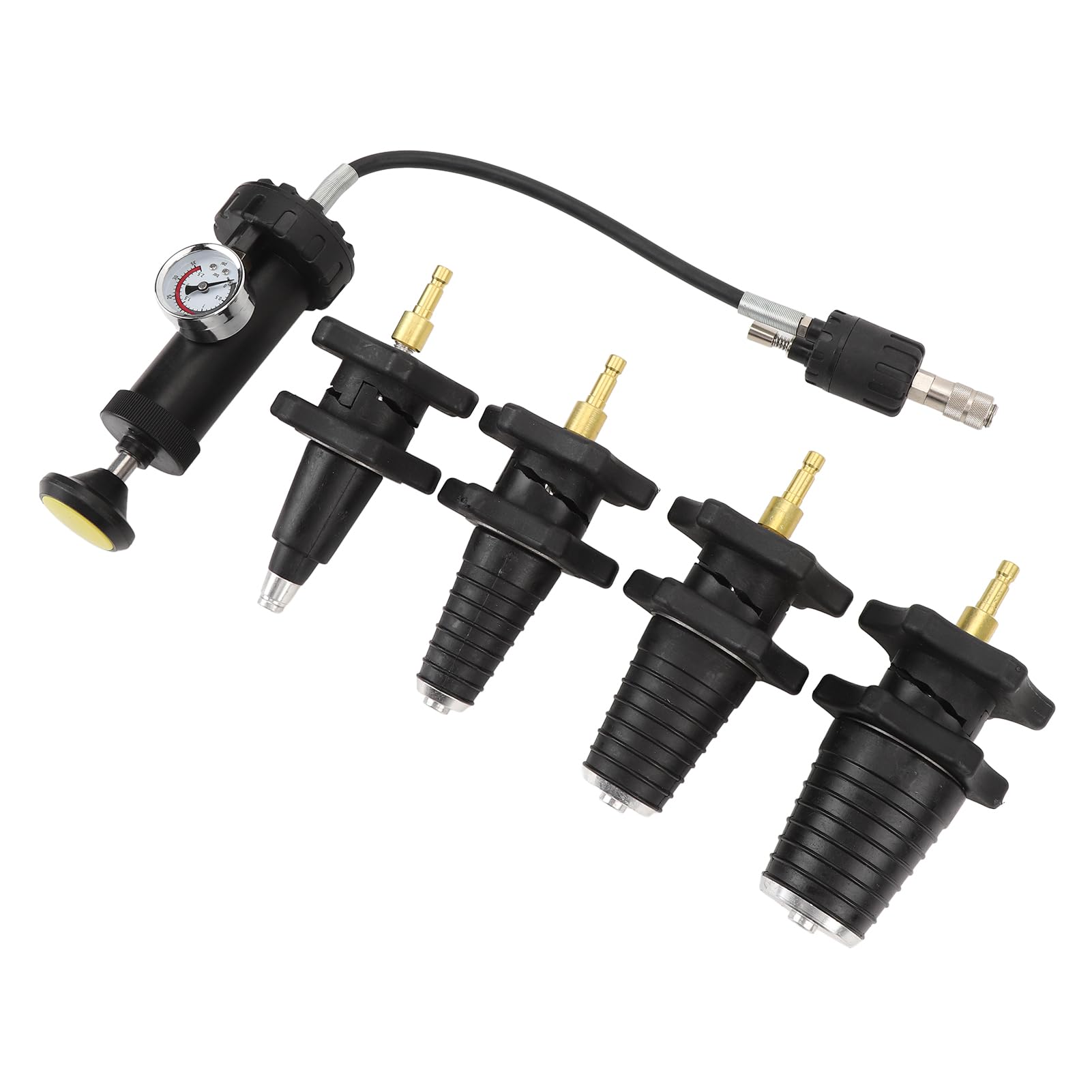 Kit per test della pressione del di raffreddamento da 5 pezzi con manometro, tester universale per la pressione del radiatore automobilistico, strumento diagnostico del di