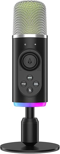 Archer Tech Lab Dryad 100 RGB Mic for Gaming/Streaming/Podcast, Smart Noise Reduction, ENC, Crisp & Clear Sound, Voice Command Modes, USB Plug &…