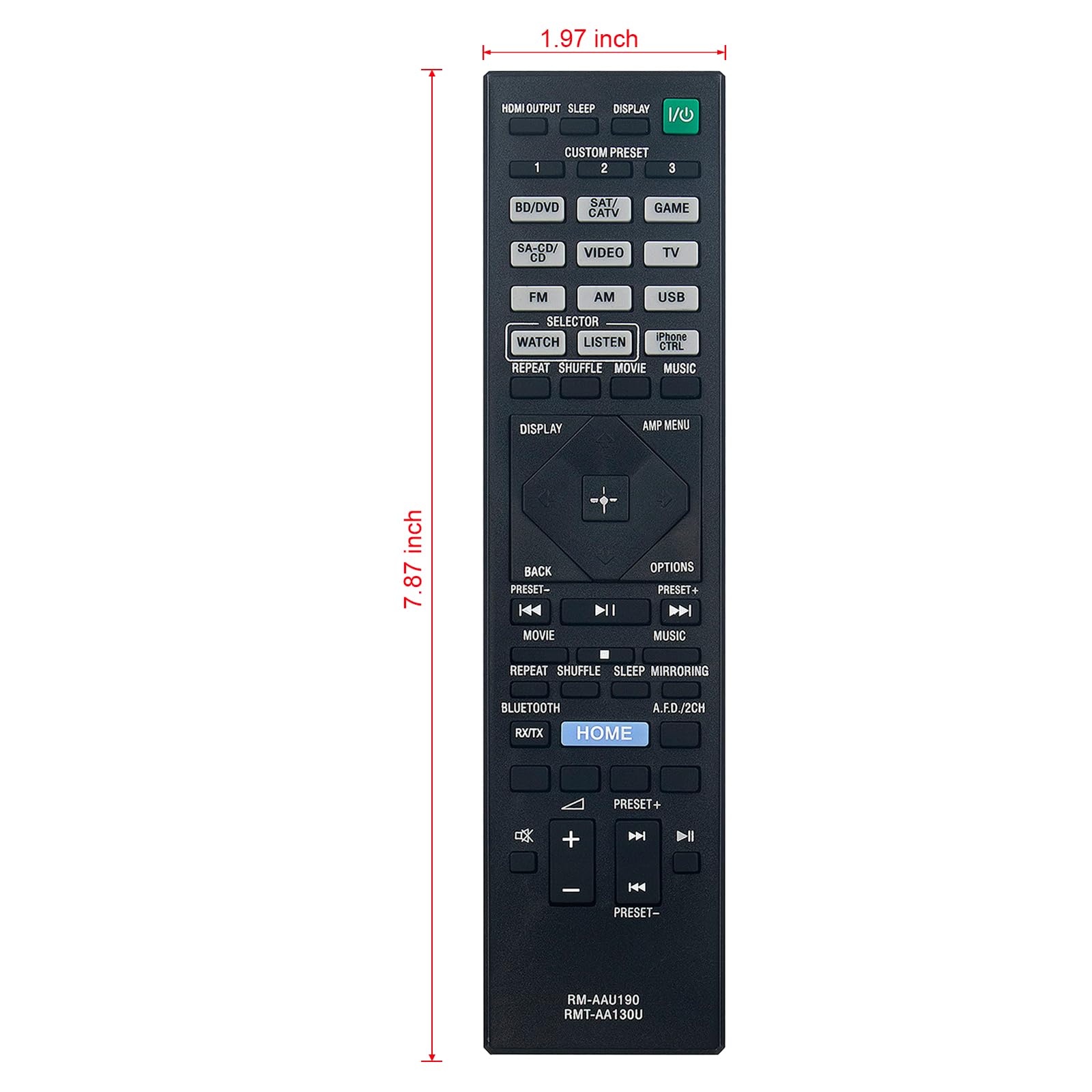 VINABTY RM-AAU104 Sostituisci il telecomando per Sony il ricevitore AV multicanale STRDH520 HT-DDW3500 STR-K3500SW STR-KM3500 STR-KS380 STR-DH520 STR-KS470