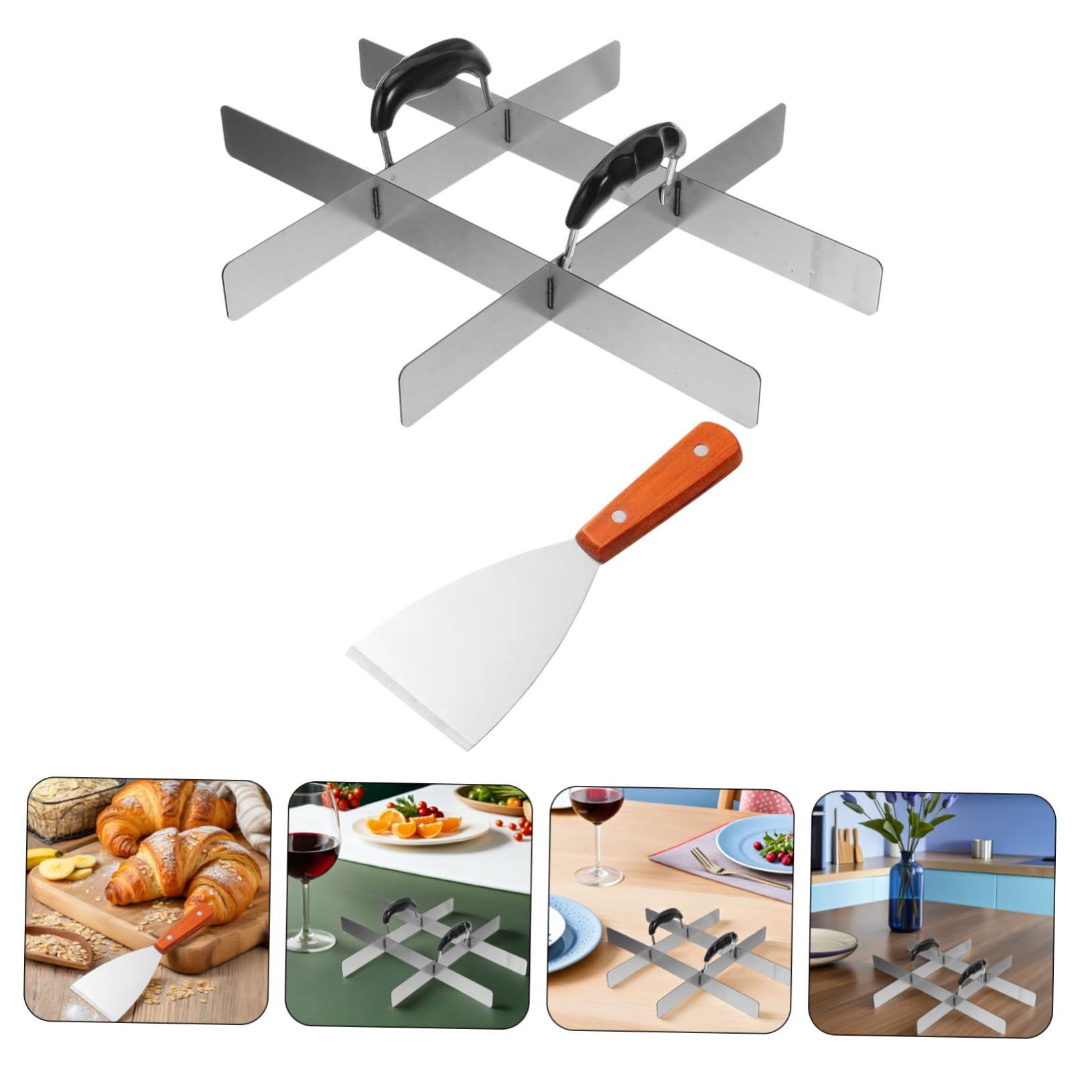 Zerodeko Séparateur de Gâteau en Acier Inoxydable, 1 Set, avec Poignées