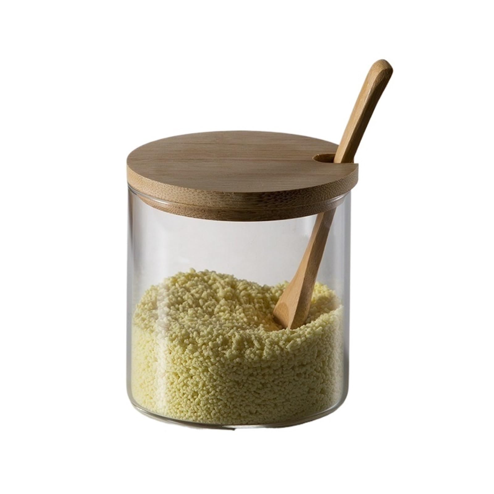 HYFEUOKF Glass Seasoning Jar Set With Lid And Spoon Household Salt Sugar MSG Bottles Kitchen Storage Jars
