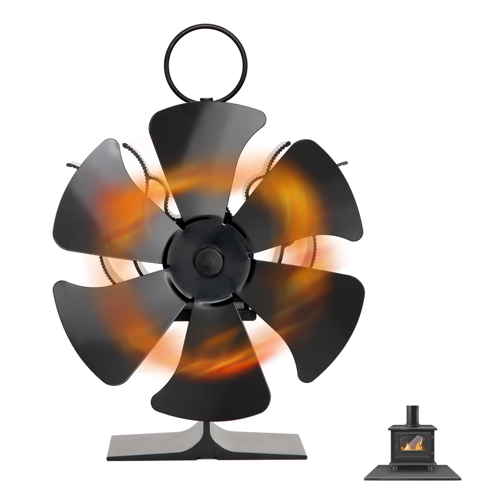 Ventola termoelettrica a 6 pale per camino, circolazione del calore efficiente, funzionamento silenzioso 1300 giri/min, da 50 a 350