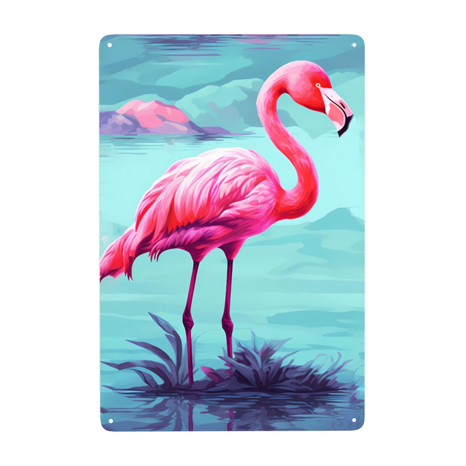 Vintage Metal Tin Signs Retro Garage Signs Stylish Wall Art Plaques for Home Decor Unique Poster 8x12 Inch Flamingos Metal Sign Outdoor Wall Decorations Gifts