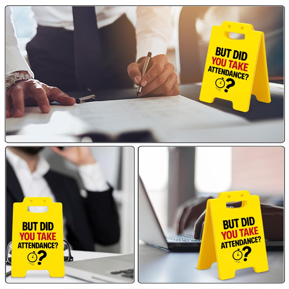 Divertente cartello decorativo da scrivania per insegnanti, ufficio, umoristico con scritta "But Did You Take Attendance", regalo per insegnanti, colleghi, segretari scolastici
