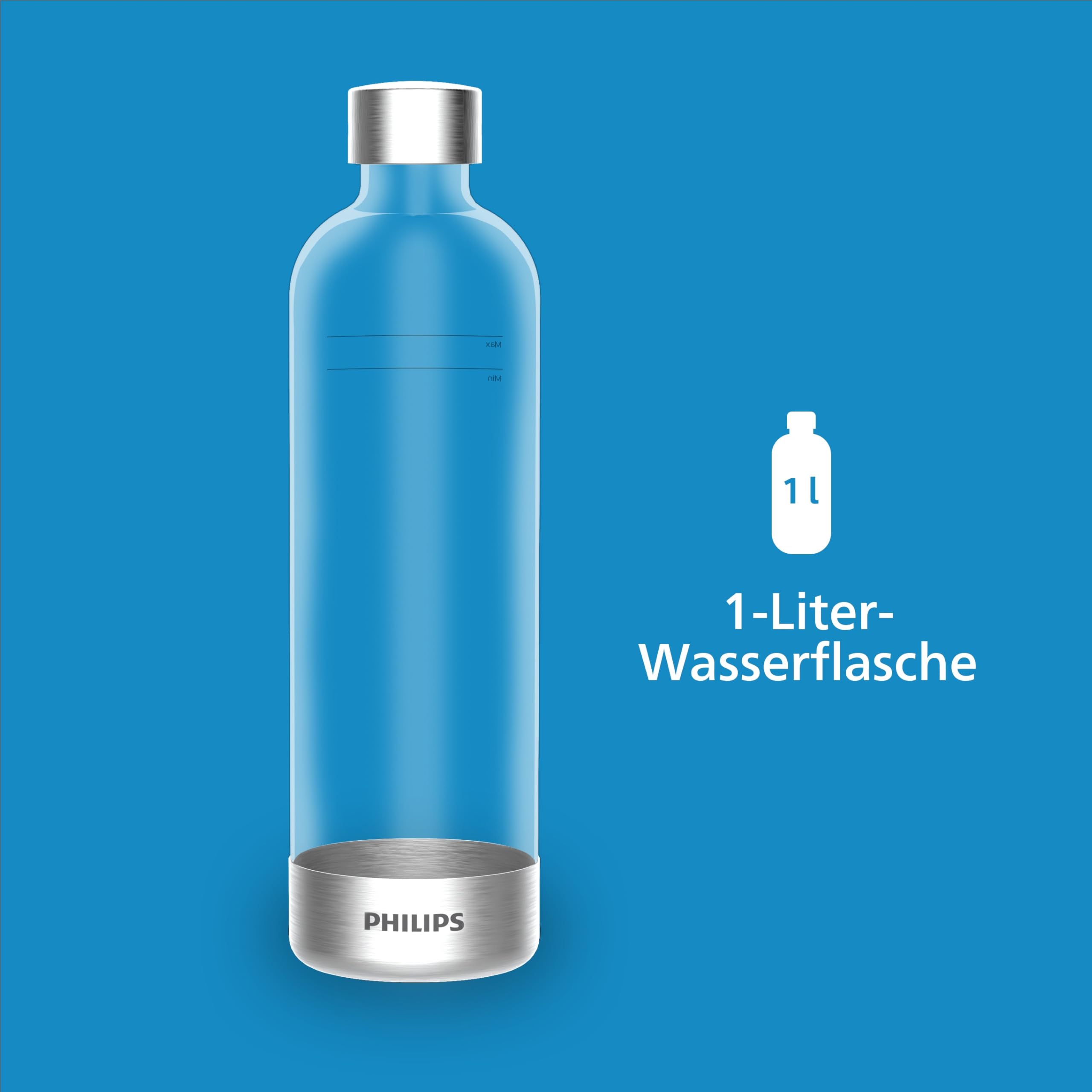 Philips Water ADD4902BK/10 GoZero Wassersprudler, plastik, 1 Liter, Schwarz