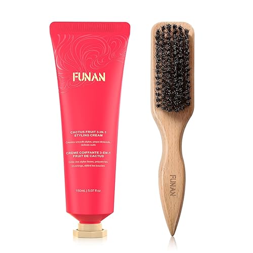 PasaRose Styling Cream & Slick Back Boar Bristle Brush Duo