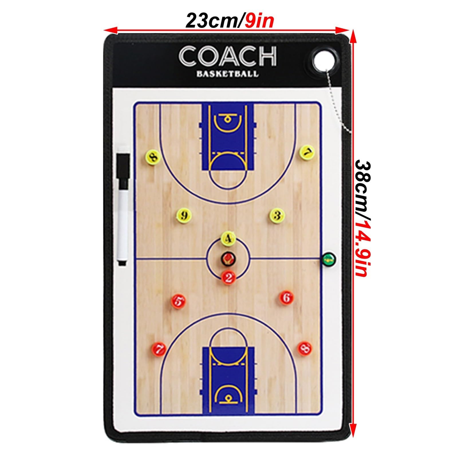 Piłkarska Tablica Trenerska Suchościeralna, Koszykarska Tablica Trenerska | W Zestawie 2 Mazaki Suchościeralne, Dwustronna, Poprawia Skuteczność Drużyny(Basketball)