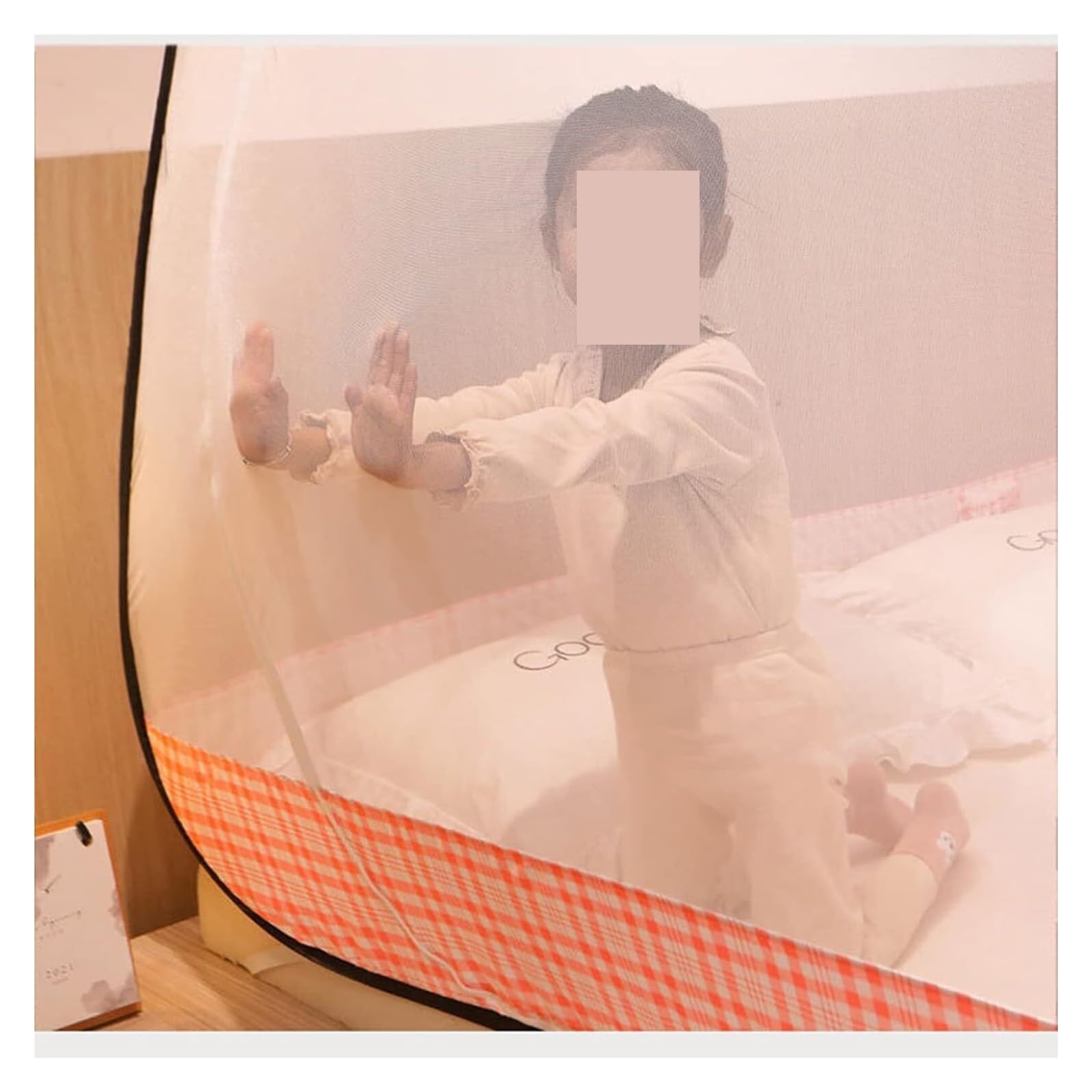 Zanzariera, copertura a rete da appendere, tenda pop up con fondo, baldacchino pieghevole per camera da letto e viaggi all'aperto, fori anti punture di zanzara