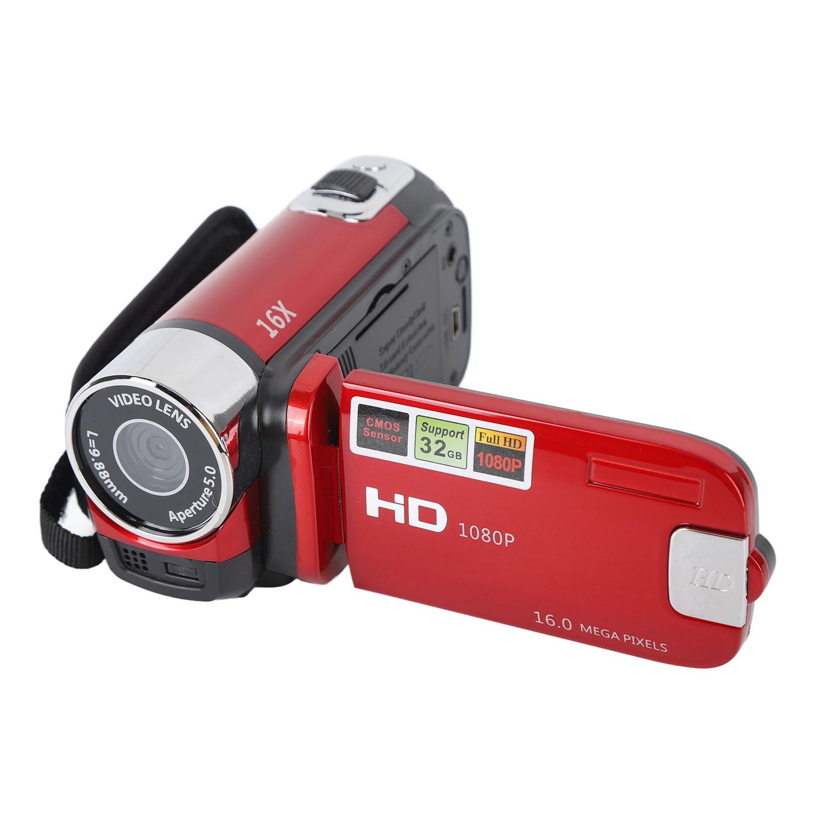 4K 48MP Video Camera, 2.7in TFT Rotatable Screen 16x Digital Zoom DV Camcorder with USB Cable for Recording Photos Videos Travel Family (Red)-picture-28