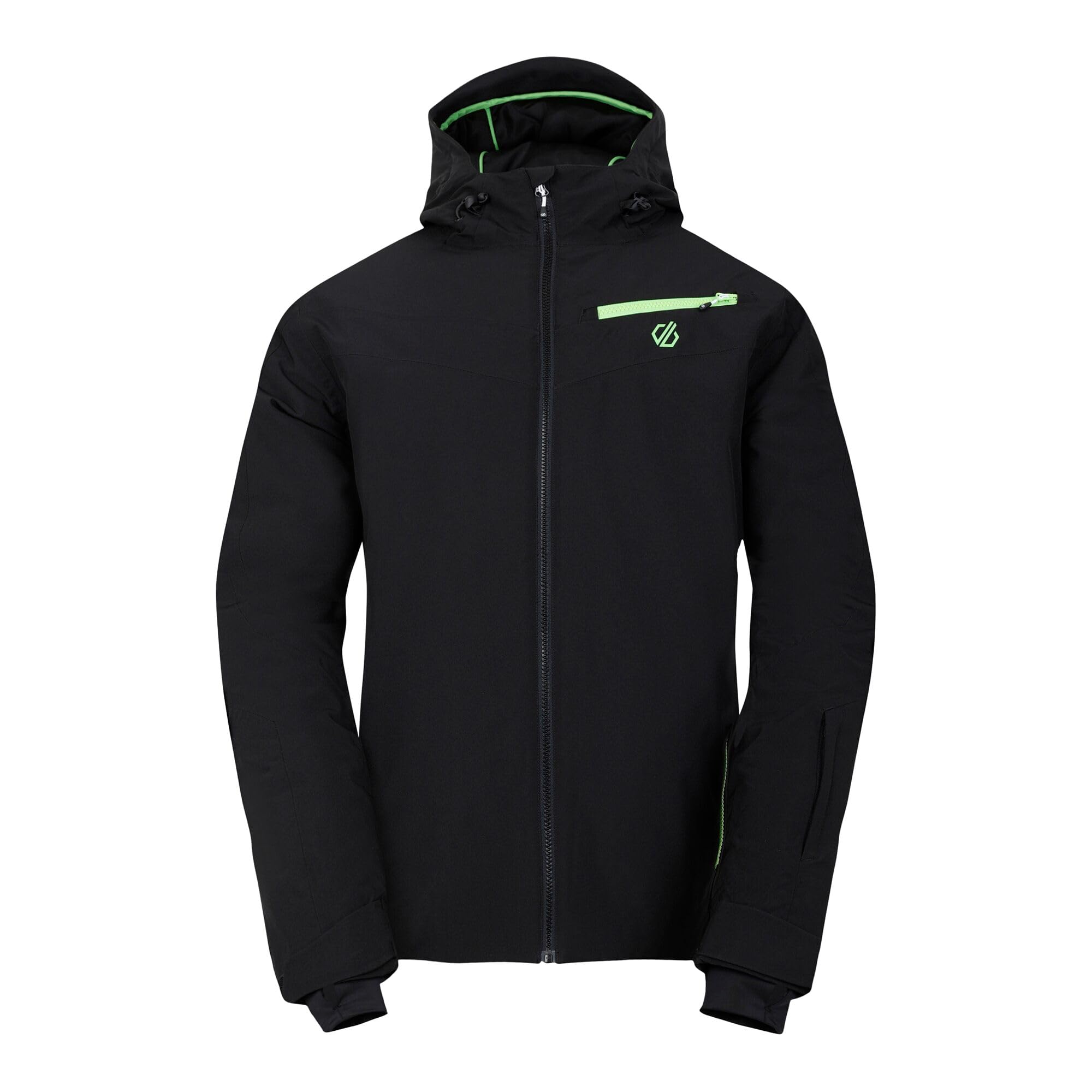 Dare 2b Mens Eagle Ii Ski Jacket, Black Green Flash, XXL EU